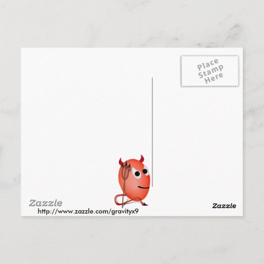 Het glimlachen van Little Devil'ed Egg Briefkaart (Achterkant)