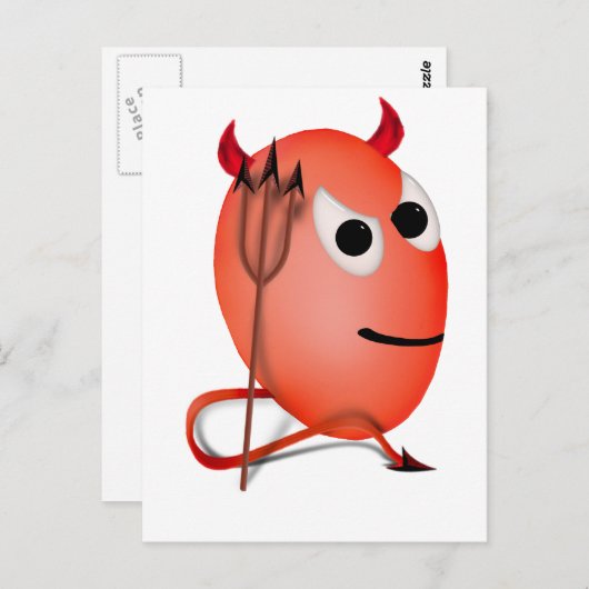 Het glimlachen van Little Devil'ed Egg Briefkaart (Voorkant / Achterkant)