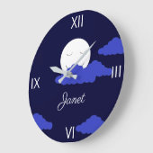 Het glimlachen van maan met Donkere wolken Grote Klok (Hoek)