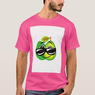 Het glimlachen van maffe avocado met zonnebril op t-shirt