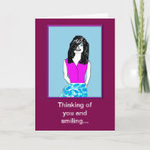 Het glimlachen van Miss You Wenskaart Kaart (Voorkant)