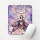 Het glimlachen van Moon Fairy Mousepad door Molly  Muismat (Met muis)