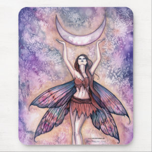 Het glimlachen van Moon Fairy Mousepad door Molly  Muismat
