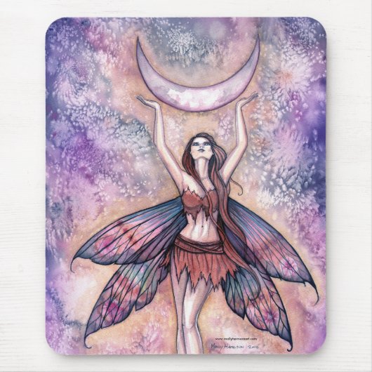 Het glimlachen van Moon Fairy Mousepad door Molly  Muismat (Voorkant)