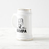 Het glimlachen van Nieuwe Grampa T-shirts en cadea Bierpul (Voorkant links)