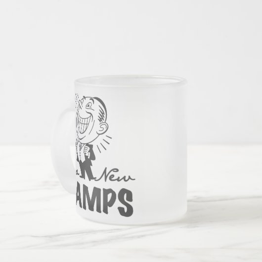 Het glimlachen van nieuwe Gramps T-shirts en cadea Matglas Koffiemok (Voorkant links)