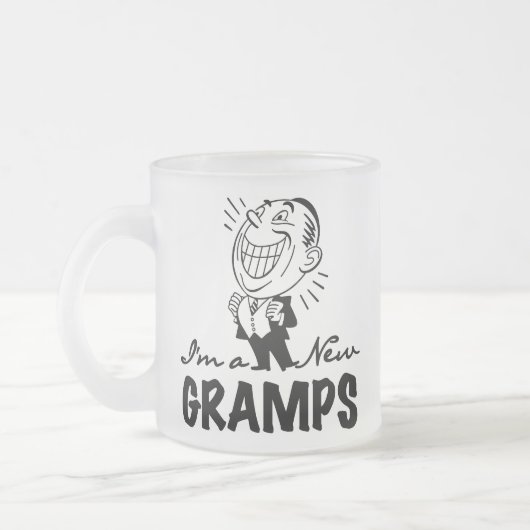 Het glimlachen van nieuwe Gramps T-shirts en cadea Matglas Koffiemok (Links)