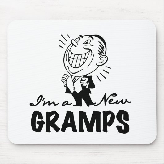 Het glimlachen van nieuwe Gramps T-shirts en cadea Muismat (Voorkant)