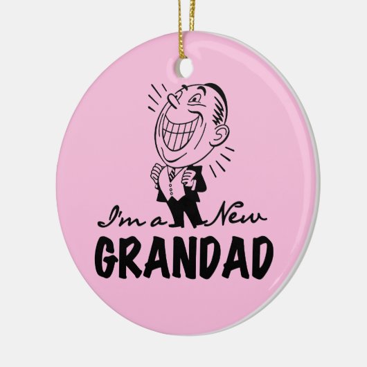 Het glimlachen van nieuwe Grandad T-shirts en cade Keramisch Ornament (Links)