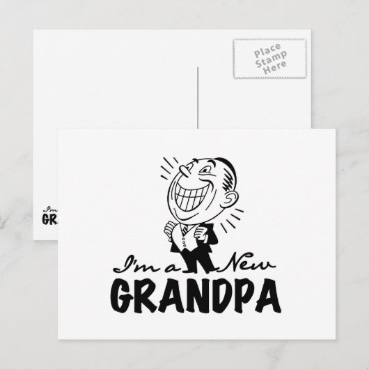 Het glimlachen van nieuwe Grandpa T-shirts en cade Briefkaart (Voorkant / Achterkant)