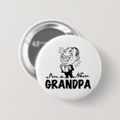 Het glimlachen van nieuwe Grandpa T-shirts en cade Ronde Button 5,7 Cm (Voorkant /achterkant)