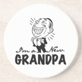 Het glimlachen van nieuwe Grandpa T-shirts en cade Zandsteen Onderzetter (Voorkant)