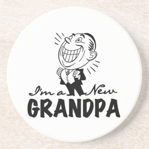 Het glimlachen van nieuwe Grandpa T-shirts en cade Zandsteen Onderzetter