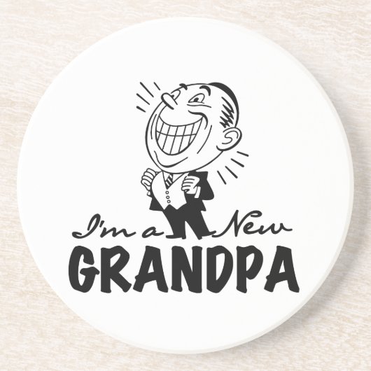 Het glimlachen van nieuwe Grandpa T-shirts en cade Zandsteen Onderzetter (Voorkant)