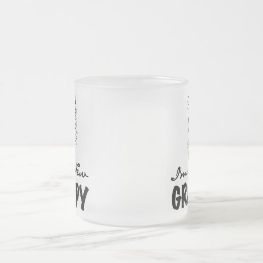 Het glimlachen van nieuwe grijze T-shirts en cadea Matglas Koffiemok (Center)