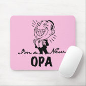 Het glimlachen van nieuwe Opa T-shirts en cadeautj Muismat (Met muis)