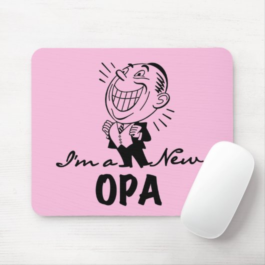 Het glimlachen van nieuwe Opa T-shirts en cadeautj Muismat (Met muis)