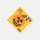 Het glimlachen van Oranje pompoen Birthday-ballonn Servet (Hoek)