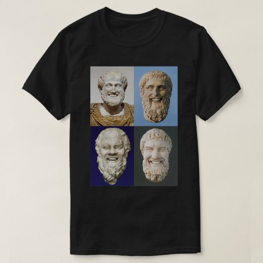 Het glimlachen van oude Griekse filosofen Aristote T-shirt (Design voorkant)