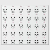 Het glimlachen van panda-gezicht Monogram Cadeaupapier (Vlak)