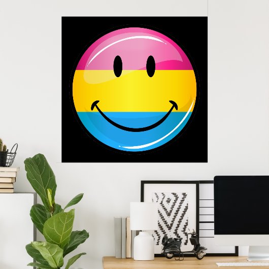 Het glimlachen van Pansexual Pride Flag Poster (Thuiskantoor)