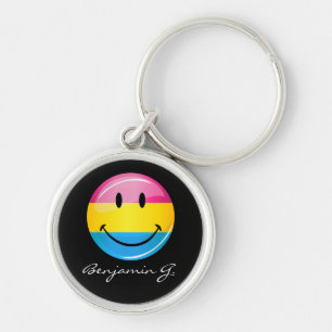 Het glimlachen van Pansexual Pride Flag Sleutelhanger