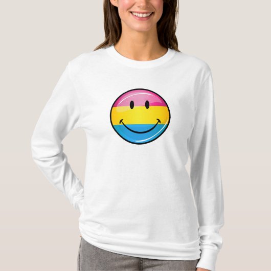Het glimlachen van Pansexual Pride Flag T-shirt (Voorkant)