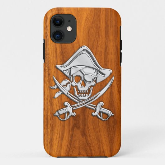 Het glimlachen van Piraat op Teak Veneer Case-Mate iPhone Case (Achterkant)