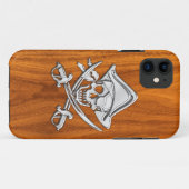 Het glimlachen van Piraat op Teak Veneer Case-Mate iPhone Case (Achterkant (horizontaal))