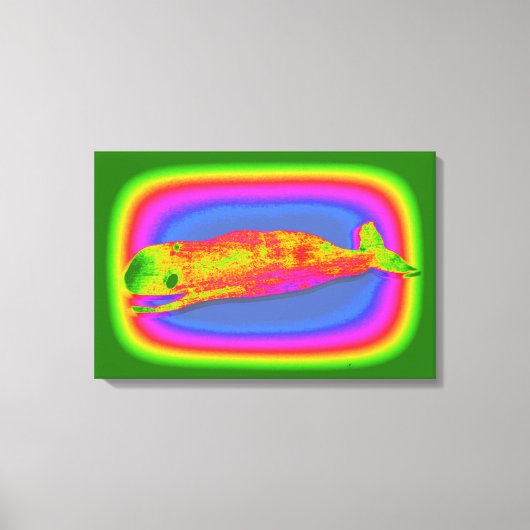 het glimlachen van psychedelisch walvisdoek canvas afdruk (Voorkant)