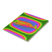 het glimlachen van psychedelische walvistegels tegeltje (Zijkant)