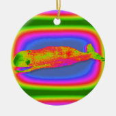 het glimlachen van psychedelische walvisversiering keramisch ornament (Voorkant)