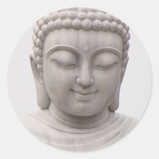 Het glimlachen van Serene Buddha Inspirerend Love Ronde Sticker (Voorkant)