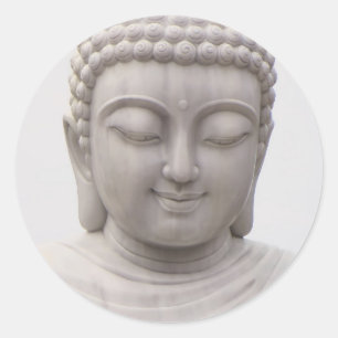 Het glimlachen van Serene Buddha Inspirerend Love  Ronde Sticker