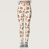 Het glimlachen van S'mores met Stippen op White Leggings (Voorkant)