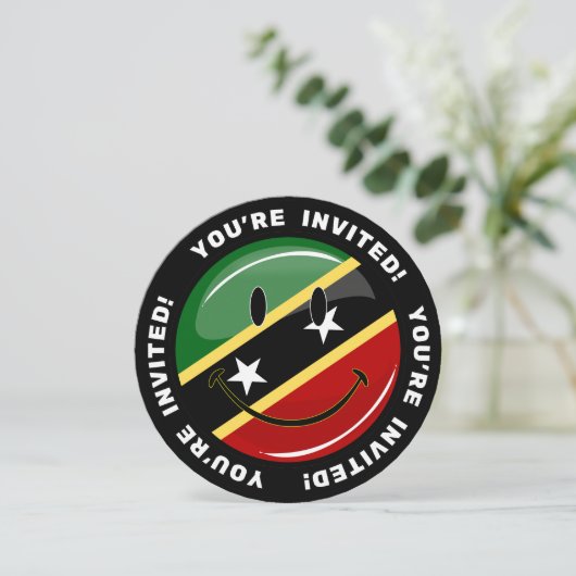 Het glimlachen van St. Kitts en Nevis Flag Kaart (Staand voorkant)