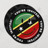 Het glimlachen van St. Kitts en Nevis Flag Kaart (Voorkant / Achterkant)