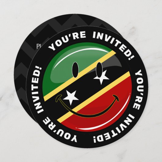 Het glimlachen van St. Kitts en Nevis Flag Kaart (Voorkant / Achterkant)