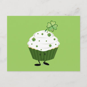 Het glimlachen van St. Patrick's day cupcake Briefkaart