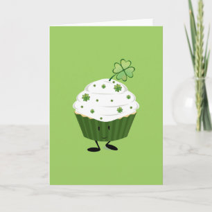 Het glimlachen van St. Patrick's day cupcake Kaart