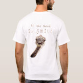 Het glimlachen van T-Shirt Happy Ostrich is glimla (Achterkant)