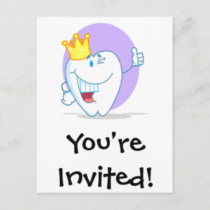 Het glimlachen van tand-tekenfilm met gouden kroon kaart