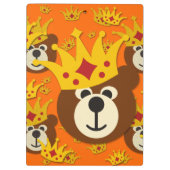 Het glimlachen van Teddy Bear met Crown Klembord (Achterkant)