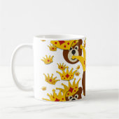 Het glimlachen van Teddy Bear met Crown Koffiemok (Links)