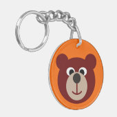 Het glimlachen van Teddy Bear Sleutelhanger (Voorkant Links)