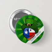 Het glimlachen van Texaanse vlag met St. Patrick's Ronde Button 5,7 Cm (Voorkant /achterkant)