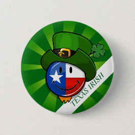 Het glimlachen van Texaanse vlag met St. Patrick's Ronde Button 5,7 Cm