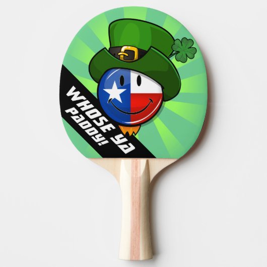 Het glimlachen van Texaanse vlag met St. Patrick's Tafeltennisbatje (Voorkant)
