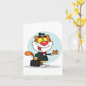 Het glimlachen van Tijger die de Kaarten van een (Gele Bloem)