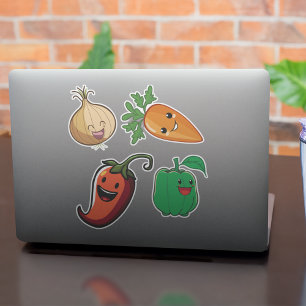 Het glimlachen van Veggie Friends Sticker